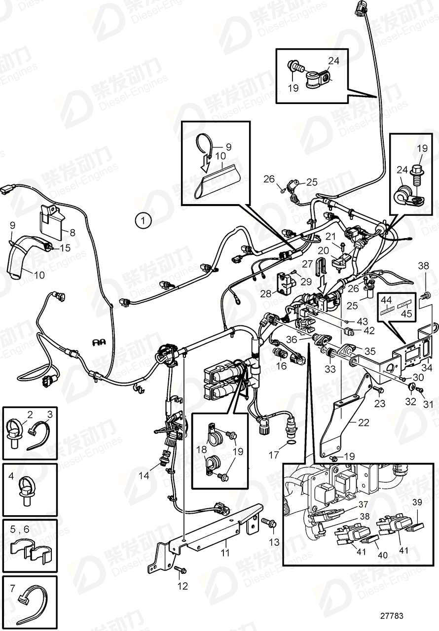 VOLVO Cable harness 22280217 Drawing